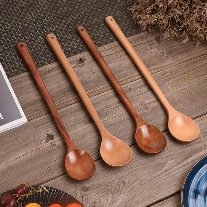 Sendok Kayu Panjang Sendok Masak Kayu Sendok Kayu Korea Serbaguna 33cm