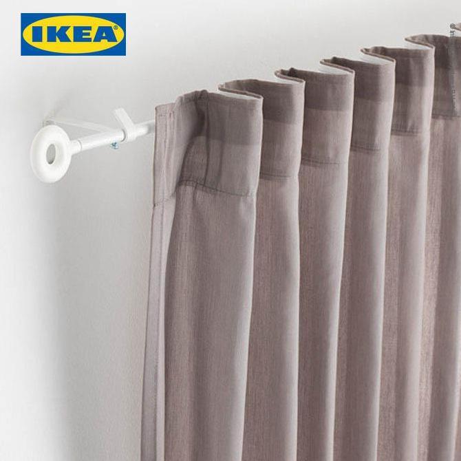 Allthebest- IKEA IRJA Set Rel Batang Gorden Putih 140cm