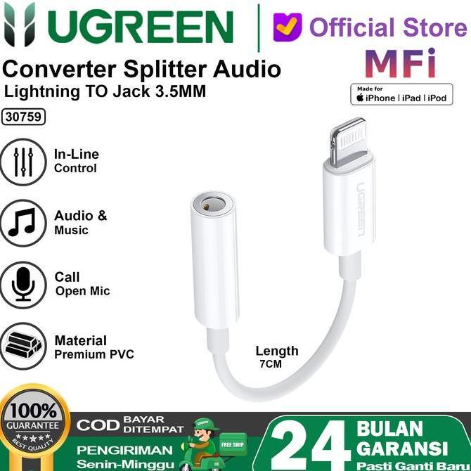 Splitter iPhone MFi Lightning To Jack 3.5mm 30759 30756