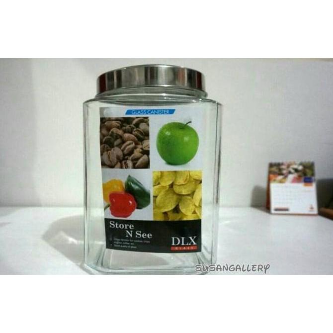 Glass Canister / Toples Besar DLX Cafe A Kotak 6 Liter