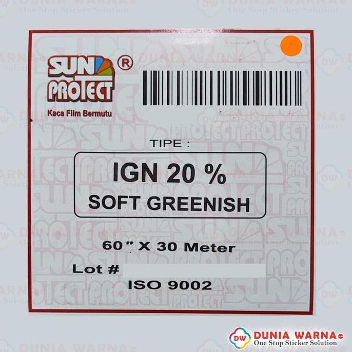 Roll Ign 20 Soft Greenish Sun Protect Kaca Film Sparta Hijau 20 Persen Merk Sunprotect Baru