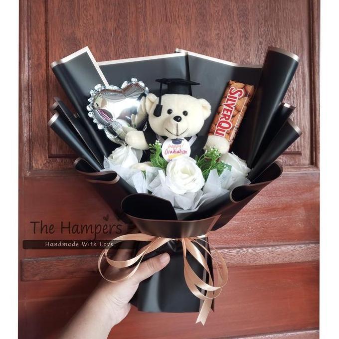 BUKET BONEKA WISUDA COKLAT SILVERQUEEN