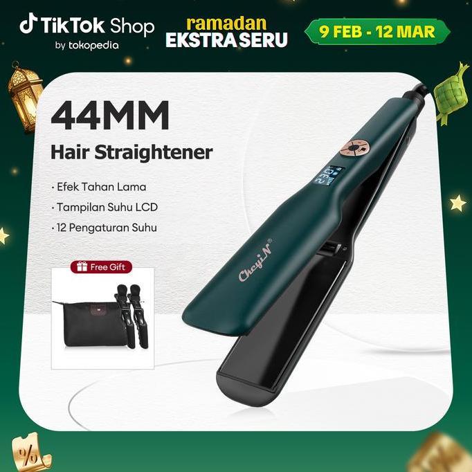 TATASTRATA31 - CKEYIN 44MM CATOKAN RAMBUT LCD PTC PENGUNCI CERDAS 2IN1 LURUS KERITING