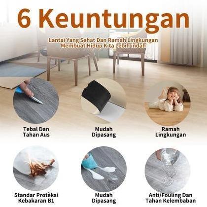 Stiker Lantai Vinyl Perekat Lantai Wallpaper Kayu  Pvc Flooring Sticker Waterproof Dekorasi Vynil De