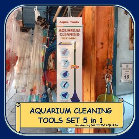 PERLENGKAPAN AQUARIUM - AQUARIUM CLEANING TOOLS SET 5-in-1