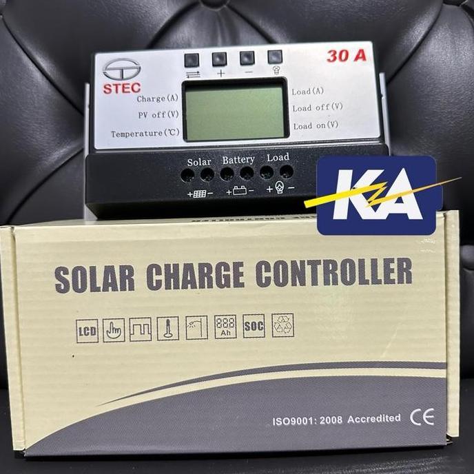 Solar charge charger controller digital stec stc 30a 30 a 12/24v