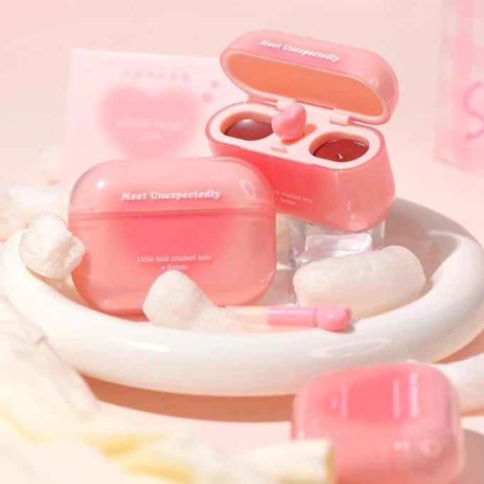 Lipstudio- BpomCod | Diskon 2 Pcs Lebih Banyak Lip Gloss Lip Gloss Berawan Lip Glaze Dual Colour Hea