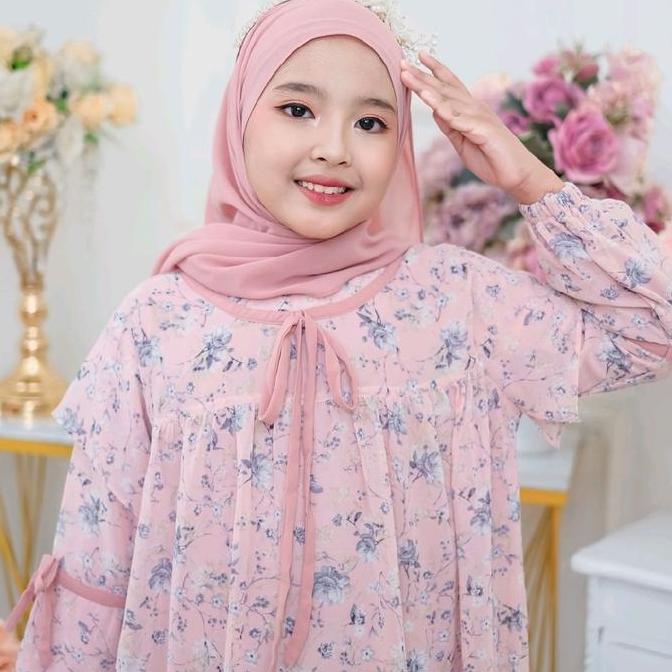 Gamis Anak Dayana Motif Premium - Syari, Remaja, Baju Dress Panjang Muslim,ceruty baby doll