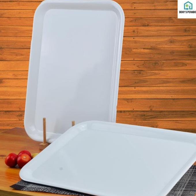 Nampan Melamin PutihTalam Putih Tebal Mewah Kekinian