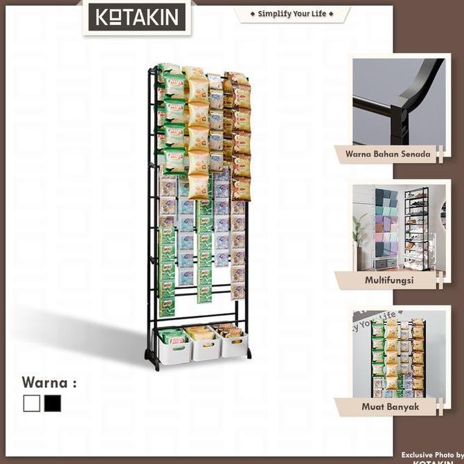 Rak Chiki Jualan Display Toko Jajan Susun Multi Layer Kokoh Tempat Dagangan Warung