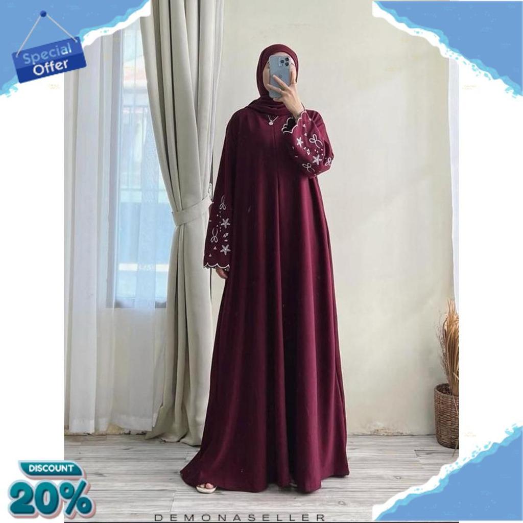 Promo Pgmt - Hanifah Abaya Askara Dress Crinkle Airflow Gamis Wanita