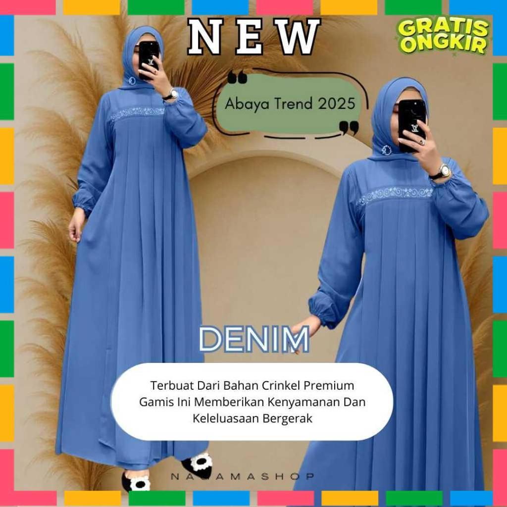 Sale Gamis Abaya Bahan Crinkle Airflow Premium Variasi Renda/Payet