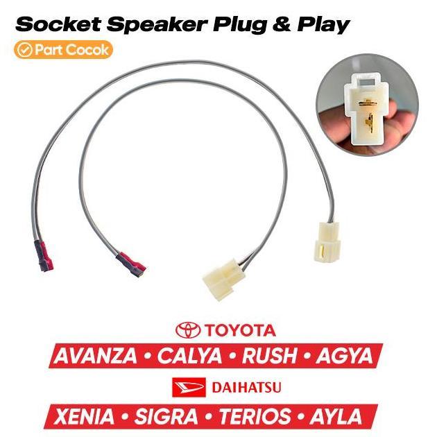 Kabel Soket Pnp Speaker Mobil Toyota Daihatsu Avanza / Xenia / Calya / Sigra / Rush / Terios / Agya 