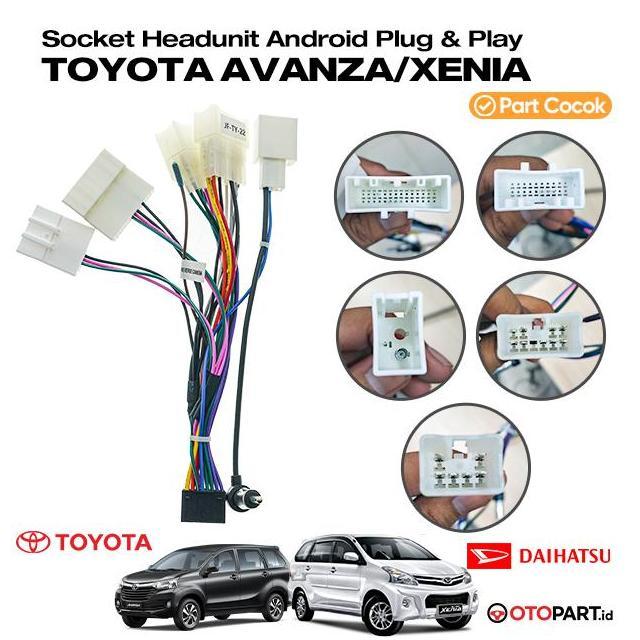 Soket Kabel Pnp Head Unit Android Toyota Daihatsu Avanza / Xenia