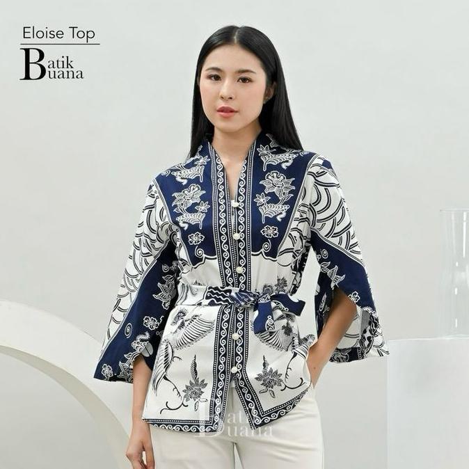 [batik buana] Eloise Top - Atasan Batik Wanita Stretch Premium - Blouse Batik Wanita Modern - Baju B