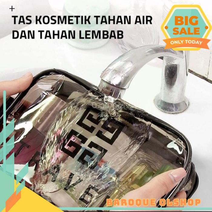 CHIARO TAS KOSMETIK TRANSPARAN POUCH KOSMETIK TRAVEL BAG BENING WATERPROOF / TAS PERALATAN MANDI SER