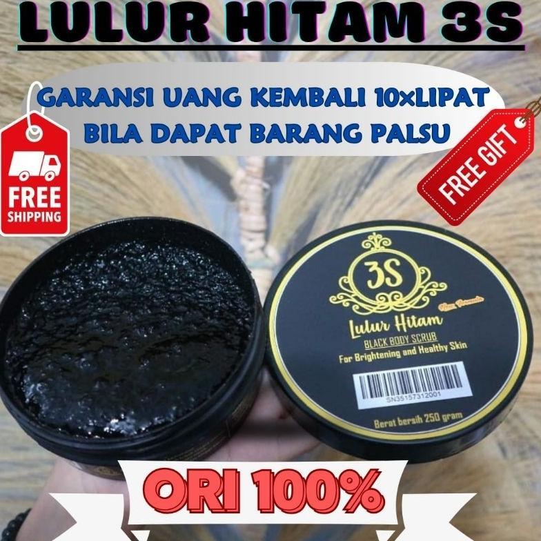 NEW READY STOK LULUR HITAM 3S 250GRAM | PEMUTIH BADAN PERMANEN | LULUR VIRAL TIKTOK ORI | BODY SCRUB