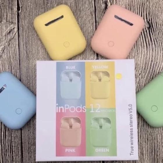 Headset Bluetooth Inpods 12 I12 Tws Macaron Earphone Bluetooth Simple Warna For Android Dan Ios