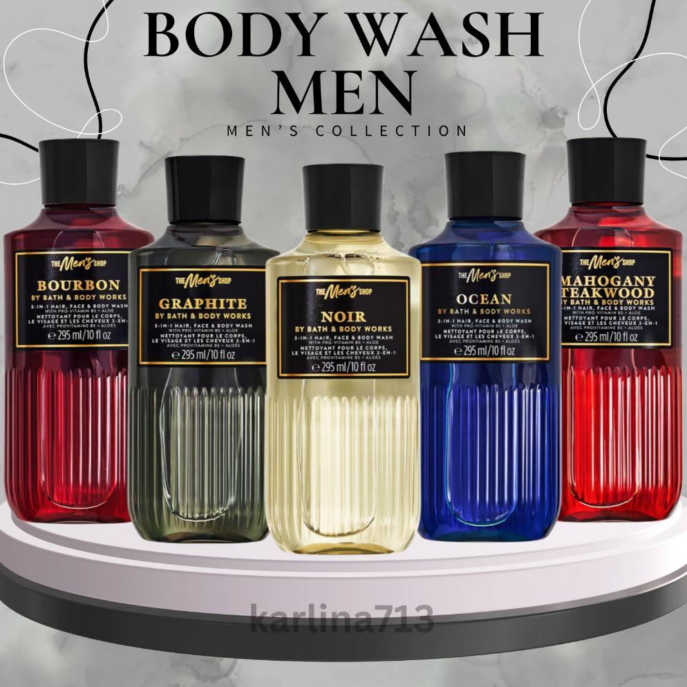 NEW BBW Men 3in1 Hair Face & Body Wash Series 295ml & 88ml Travel Original ( After Dark - Bourbon - 