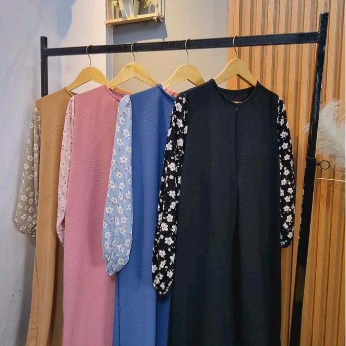 Wxwxw- Gege-Gamis Monalisa Wanita Crincle Mix Rayon Motif|Cey Airflow Muslim