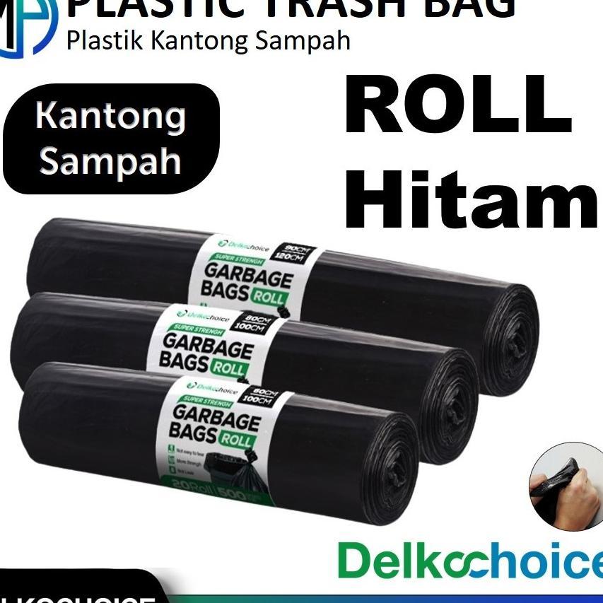 Kantong Plastik Sampah / Trash Bag / Garbage Bag / Kantong Kresek Hitam Dan Biru Delkochoice Satuan
