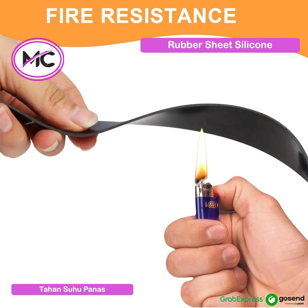 Karet Lembaran Anti Slip Rubber Sheet Silicone Hitam Ukuran Tebal Tipis Lebar 60Cm 80Cm 100Cm Permet