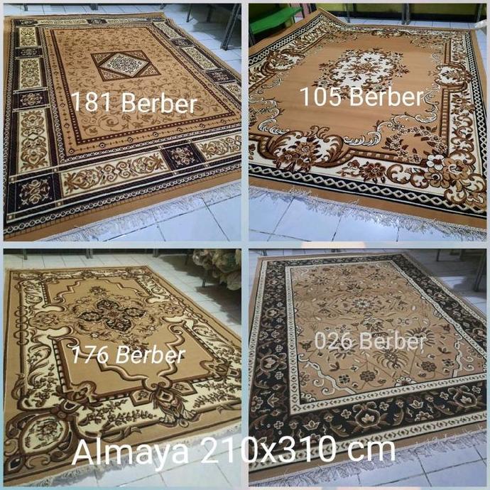 Murah Karpet Permadani Besar Jumbo Klasik  Shafira Almaya Hitam Black Abu-Abu Coklat Brown