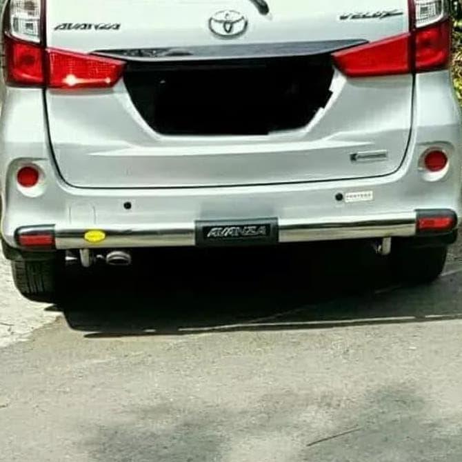 Tanduk Belakang Bemper Belakang Stenlis Mobil  Avanza / Xenia Bahan Stenlis Terbatas