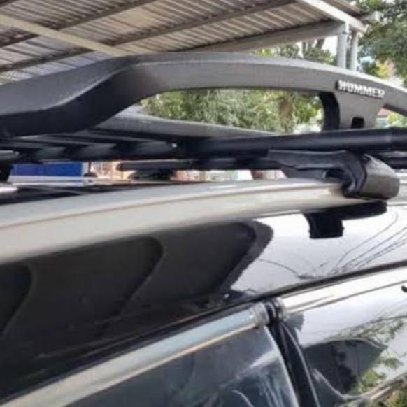 Roof Rack Bagasi Atas Mobil All New Fortuner Vrz 2018 - 2025 Merek Hummer Plus Cros Bar Komplit Terb