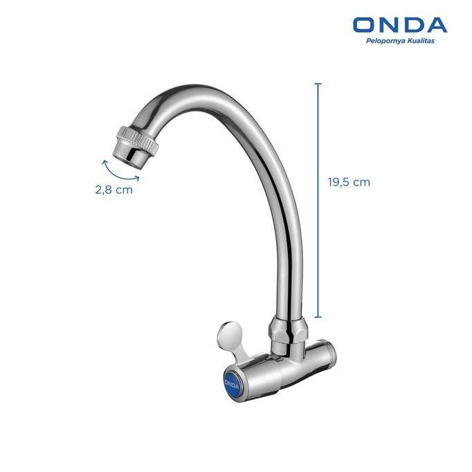 Plumbing- Onda Kran Dapur Cuci Piring V 637 T 1/2 In Keran Air Cuci Piring Tembok Stainless Anti Boc