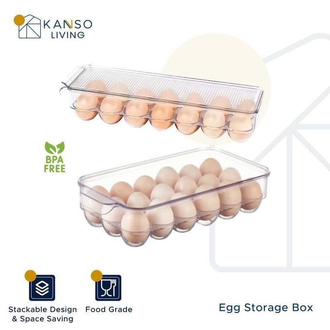 Promo Kanso Living Kotak Penyimpanan Telur Egg Box Akrilik - 18 Lubang