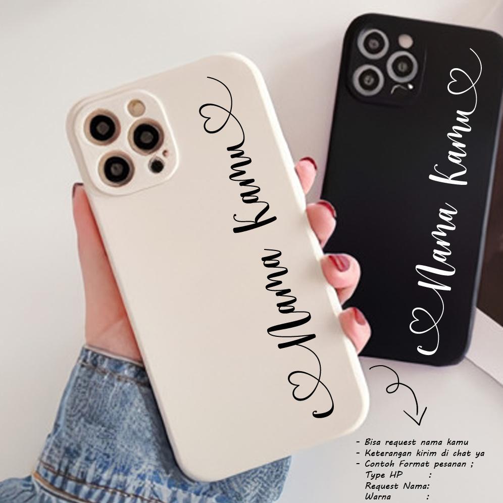 Softcase Macaron Custom Nama Love All Type Smartphone - Softcase Custom - Casing HP- Case HP - Casin