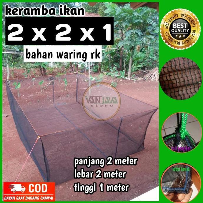 Keramba Ikan Jaring Hapa Waring Ikan 2x2x1 Jaring ikan siap pakai