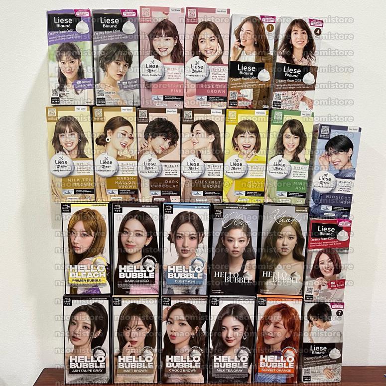 NEW Mise en Scene Hello Bubble / Liese Bubble Hair Color Foam Blaune Shampoo Cat Rambut Uban - Milk 