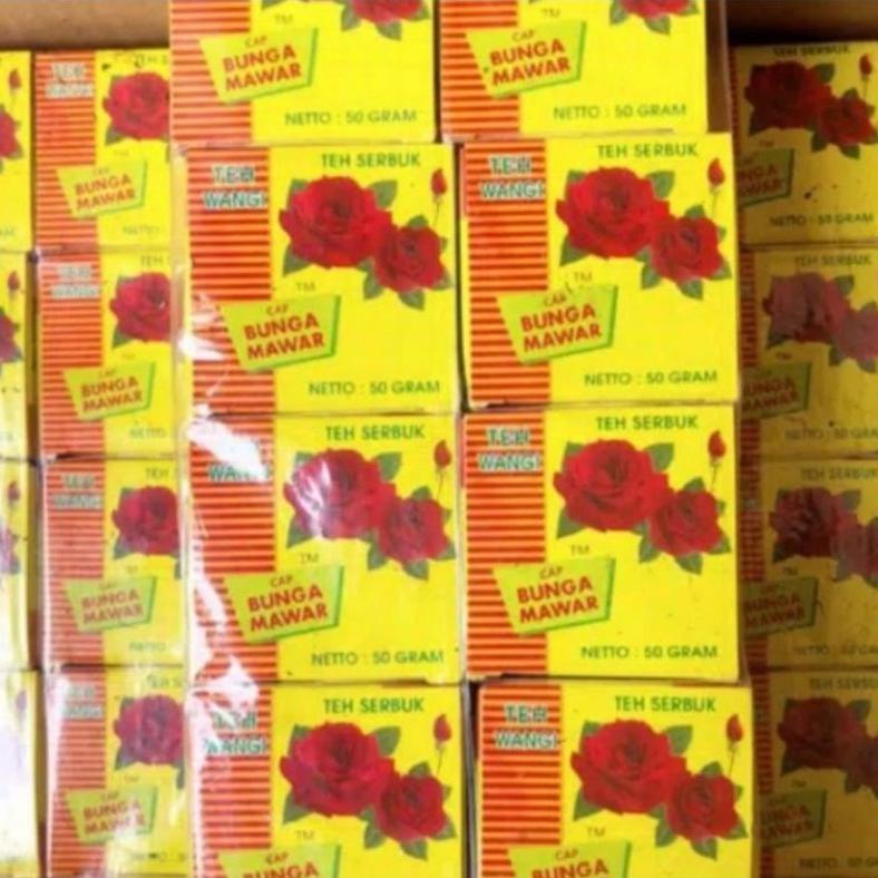 (Terbaru) Teh Bubuk Cap Bunga Mawar / Mawar 10 Kotak (Terlaris)