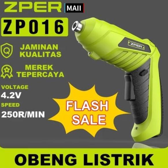 Soon- CodZper Mesin Bor Baterai 4.2V Obeng Listrik Cordless Drill Battery Bor Kayu Triplek Besi Bor 