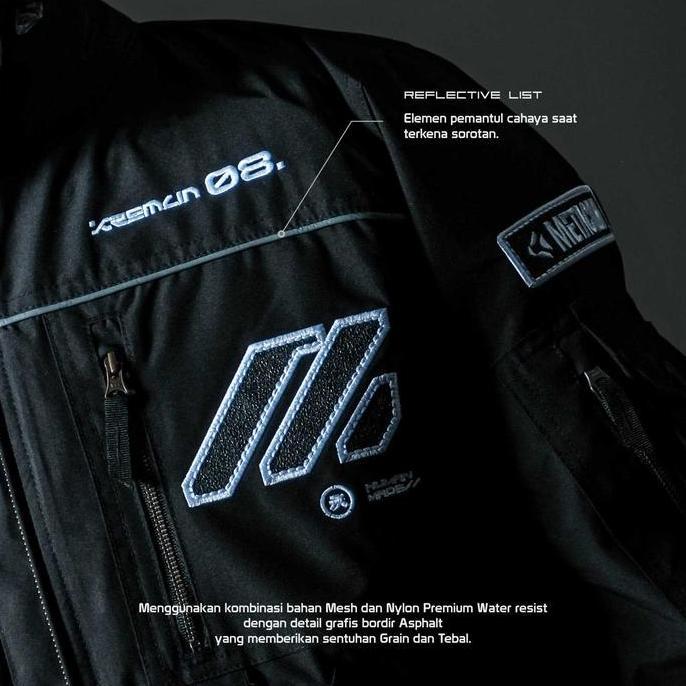 KREMLIN Jacket Black Biker Cyberpunk Motor - METACRUSH V.2 - HITAM