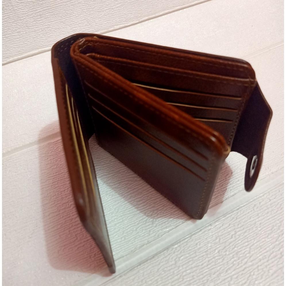 BIG PROMO Dompet kulit pria Model Kancing Magnet Dompet Lipat Pria Dompet Kulit Kualitas PREMIUM Dom