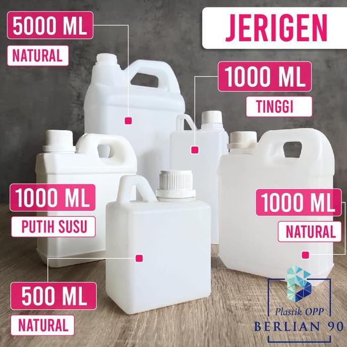 Speichern- ( 1 Pack ) Jerigen 1 Liter Tinggi / Botol Plastik 1 Lt / Jerigen Tinggi 1 Liter Natural /