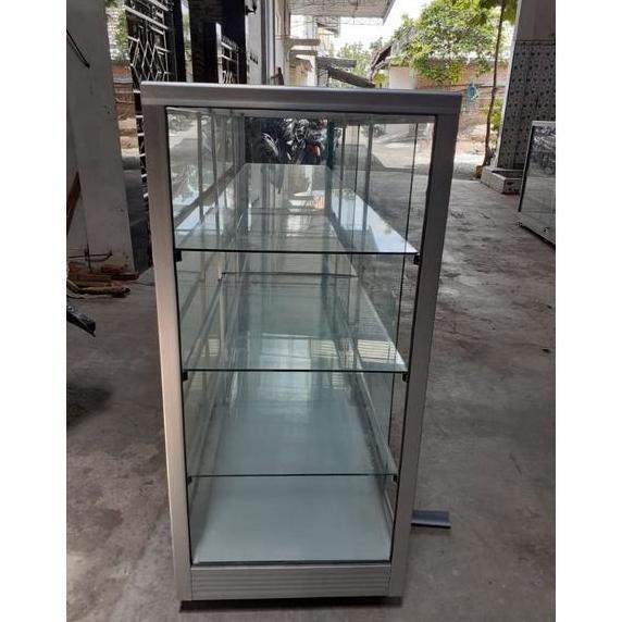 Terlaris Etalase 1,5 Meter Kaca Almini Aluminium Alumunium Rak Serbaguna Tempat Penyimpanan Barang M