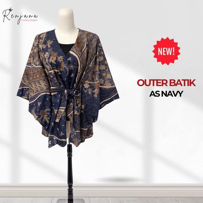 Outer Batik Wanita Modern Model Kimono - Batik Cap Viscose Premium untuk Kondangan & Kantor DS