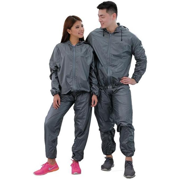 PRODUK FAVORIT - HAPPYFIT - Baju + Celana - Sauna Suit with Zipper & Hood - Baju Sauna - Tracksuit (