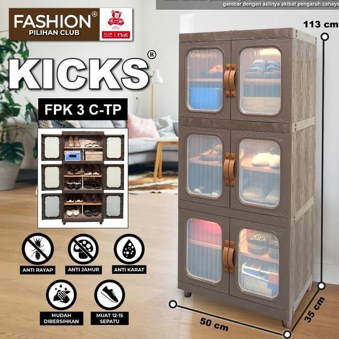 BEST PRICE - CLUB Fashion Kicks - Rak Sepatu Minimalis - Lemari Plastik Susun Sepatu - Kabinet Serba