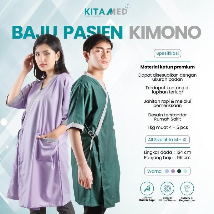 SALE - Baju Pasien Rawat Inap Unisex Kimono Rumah Sakit Pria Wanita