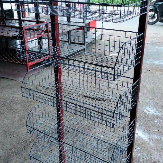 Terlaris Rak Ciki 6 Susun Rak Jajanan Rak Warung Murah Grosir Cod .Warna Merah
