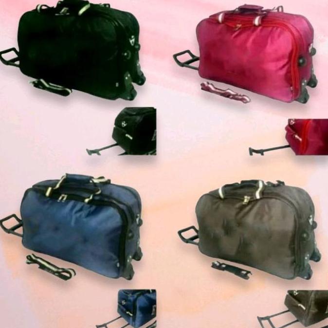 HARGA TERBAIK - Travel Bag Troli Tas Pakaian Mudik Trolley Roda Duffle Besar Jumbo Kabin Pesawat Tra