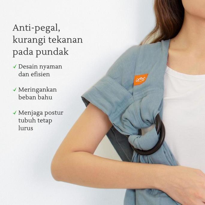 Mamaway / Gendongan Bayi ANTI PEGAL / Tahan 75 Kg, Utk 0-10 Thn / Baby Ring Sling Gendong