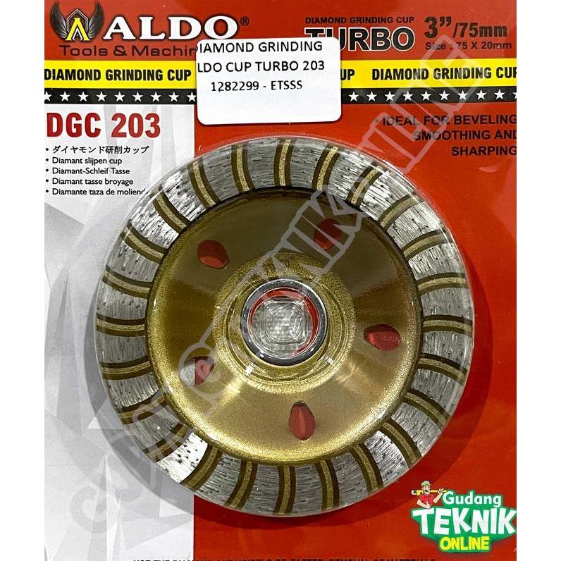 RXT Diamond Grinding Wheel Cup 3" ALDO 203 TURBO MANGKOK CUP / Mata Gerinda Poles Granit Granite Bet
