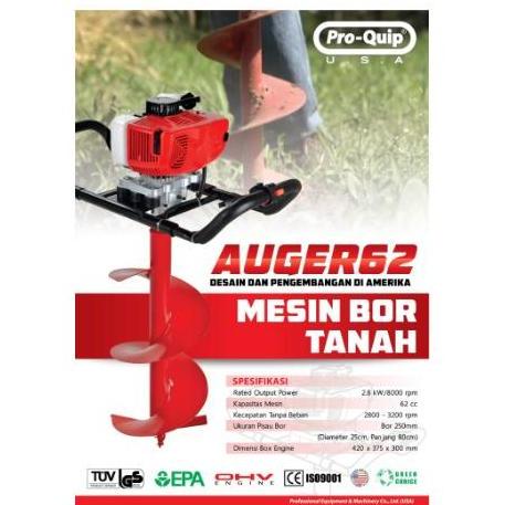 GUNMED Mesin Bor Tanah PROQUIP AUGER 62 Earth Auger Drill Bor Penggali Tanah