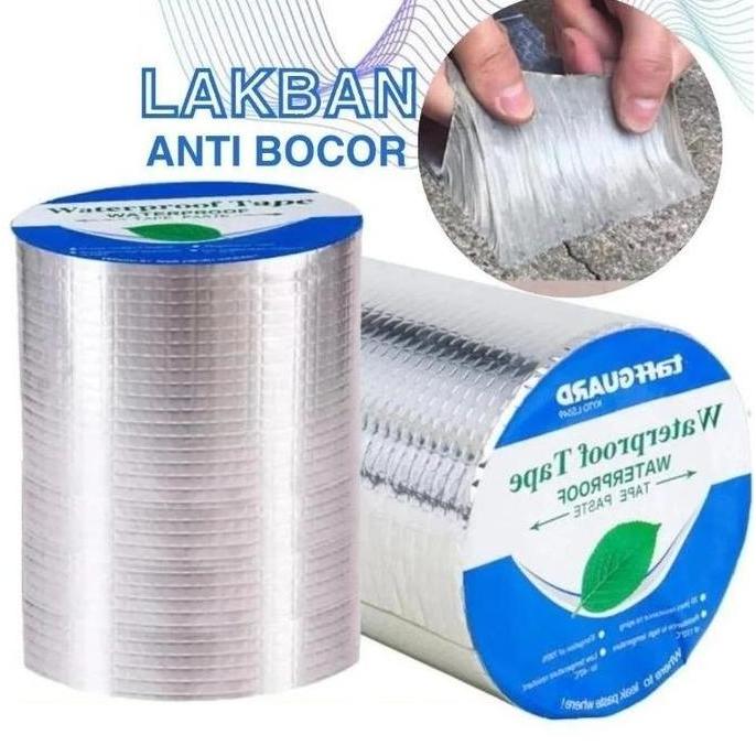 Potere- Lakban Anti Bocor 5M 10M 20M Lem Anti Air Alumunium Foil Butyl Super Waterproof Tape Tambal 